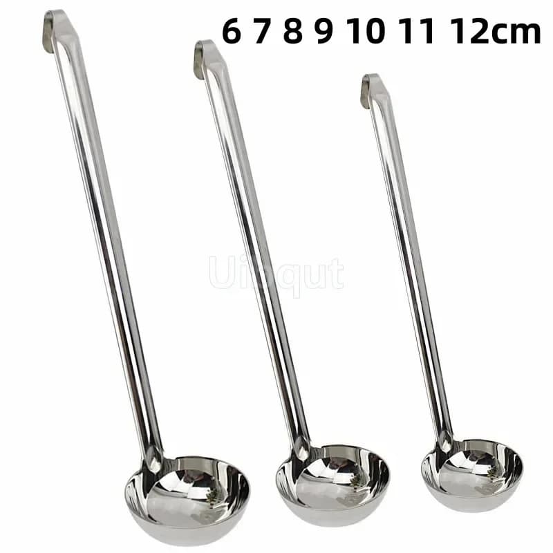 Stainless Steel Long Handle Ladle Serving Spoon Big Round Dinner soup Scoop Buffet Creative Kitchen Cooking Utensils Tableware