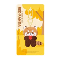 Panda Keyrchain Kawaii Animal Pendant Creative Red Panda Embroidery Pendant Zoo Gift Hanging Accessory Car Keyring