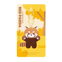 Panda Keyrchain Kawaii Animal Pendant Creative Red Panda Embroidery Pendant Zoo Gift Hanging Accessory Car Keyring