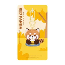 Panda Keyrchain Kawaii Animal Pendant Creative Red Panda Embroidery Pendant Zoo Gift Hanging Accessory Car Keyring