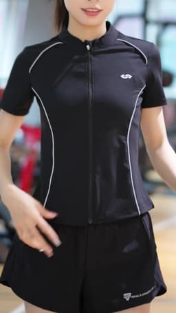 DRUR Breathable Gym Clothes for Women 2 Piece Summer Workout Sets Full Zip Sports Tops with Elastic Waist Shorts Active Wear New