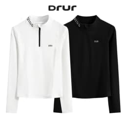 DRUR Women Lightweight Yoga Tops Long Sleeve Quick Dry Running Fitness Jacket Stand Collar Outdoor Sports Half Zipper Cardigan