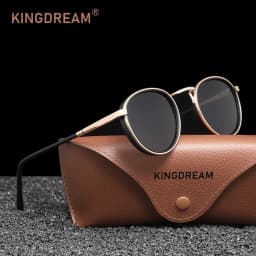 KINGDREAM Polarized Sunglasses Round Frame Men Women Design Retro UV400 Glasses Anti-glare Causal Driving Eyewear