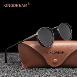 KINGDREAM Polarized Sunglasses Round Frame Men Women Design Retro UV400 Glasses Anti-glare Causal Driving Eyewear