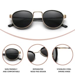 KINGDREAM Polarized Sunglasses Round Frame Men Women Design Retro UV400 Glasses Anti-glare Causal Driving Eyewear