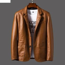 New Leather Jacket Men's Business Casual Lapel PU Leather Blazers Fashion Solid Slim Korean Style Leather Coat Big Size 6XL