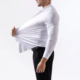 100KG Non-Iron Four-way High Stretch Men's Long Sleeve Shirt Silky Soft Sommth Blue Black Business Party Wedding Male Clothing
