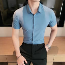 Men's Ultra Stretch Seamless Long Sleeve Shirt Top Quality Business Casual Breathable Stretchable Solid Color Formal Dress Shirt