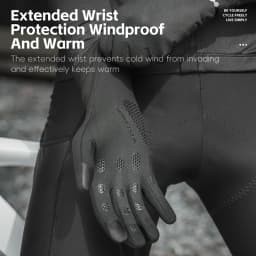 WEST BIKING Thermal Cycling Gloves Winter Fleece Windproof Bike Gloves Touch Screen Full Finger Gloves Outdoor Cycling Equipment