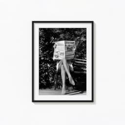 Women Reading Newspaper Print: Retro Chic Fashion Wall Art - Trendy Black & White Photography Wall Decor
