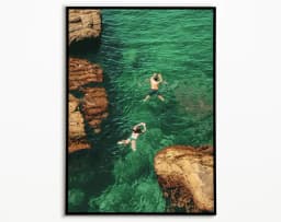 Swimming in Green Abstract Print | Vintage Retro Wall Art | Minimalist Green Holiday Decor | Digital Art Gift | Instant Download