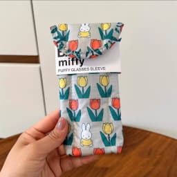 Kawaii Miffy Cute Umbrella Cartoon Rabbit Printing Cotton Clip Thickening Portable Glasses Bag Girl Gift