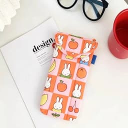Kawaii Miffy Cute Umbrella Cartoon Rabbit Printing Cotton Clip Thickening Portable Glasses Bag Girl Gift
