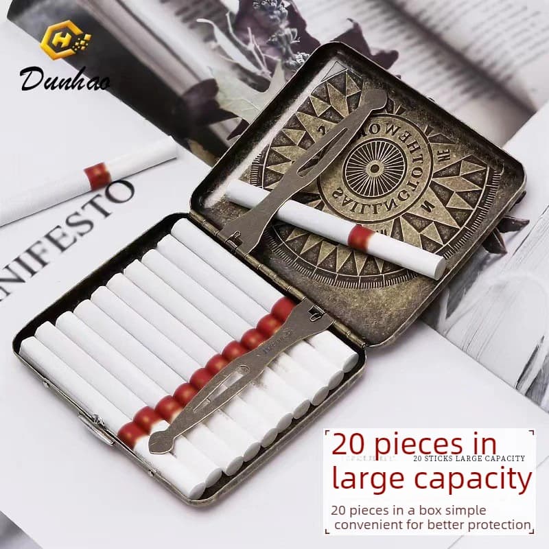 20 pack Sealed Waterproof Business Cigarette Box Fashionable flip up portable large capacity Metal Cigarette case Men Women Gift