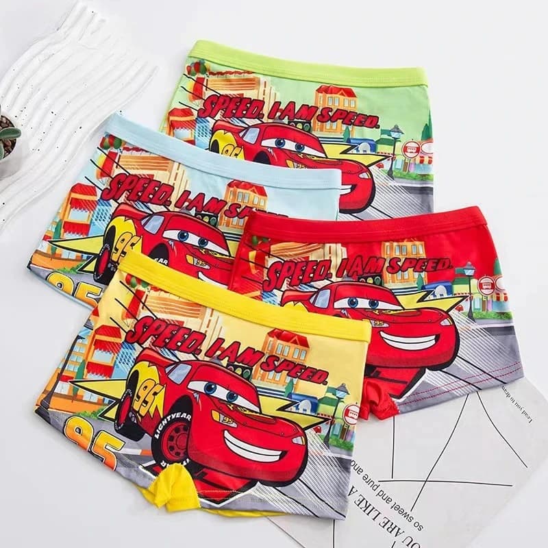 4pcs Anime DSN Cars Underpant McQueen Cars Cosplay Panties Cartoon Cotton Underwear Kawaii Boxer Gift