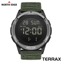 NORTH EDGE NEW TERRAX Men's Digital Military Watches Outdoor Sports Swimming Waterproof 50M Stopwatch Countdown Watch For Men