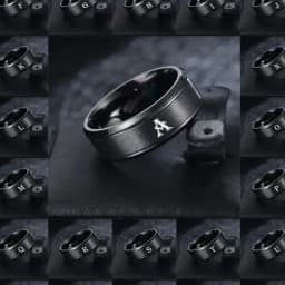 1pc Fashion 26 English Letters Ring With Double Beveled Edges, Men's Stainless Steel Ring