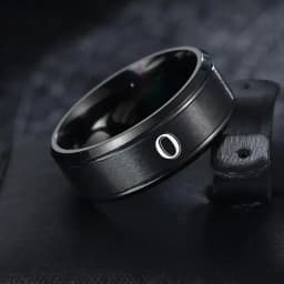 1pc Fashion 26 English Letters Ring With Double Beveled Edges, Men's Stainless Steel Ring