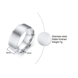 6/8MM Stainless Steel Ring for Men Women,Classic Double Inclined Plane Matte Wedding Band Couples Rings,Engagement Jewelry