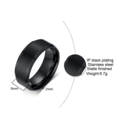 6/8MM Stainless Steel Ring for Men Women,Classic Double Inclined Plane Matte Wedding Band Couples Rings,Engagement Jewelry