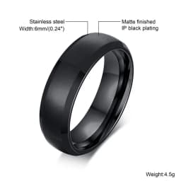 6/8MM Stainless Steel Ring for Men Women,Classic Double Inclined Plane Matte Wedding Band Couples Rings,Engagement Jewelry