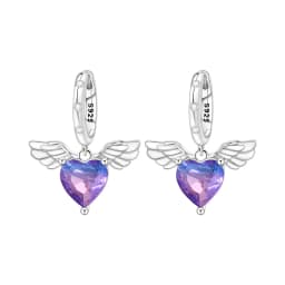 Orstarry 925 Sterling Silver Wings Guardian Love Heart Drop Earrings Women Earrings Charm Trend Versatile Party Jewelry Gifts