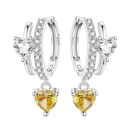 Orstarry 925 Sterling Silver Wings Guardian Love Heart Drop Earrings Women Earrings Charm Trend Versatile Party Jewelry Gifts