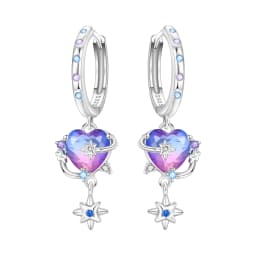 Orstarry 925 Sterling Silver Wings Guardian Love Heart Drop Earrings Women Earrings Charm Trend Versatile Party Jewelry Gifts