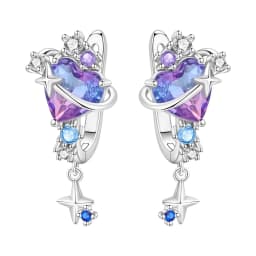 Orstarry 925 Sterling Silver Wings Guardian Love Heart Drop Earrings Women Earrings Charm Trend Versatile Party Jewelry Gifts
