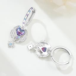 Orstarry 925 Sterling Silver Wings Guardian Love Heart Drop Earrings Women Earrings Charm Trend Versatile Party Jewelry Gifts