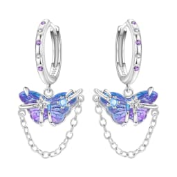 Orstarry 925 Sterling Silver Wings Guardian Love Heart Drop Earrings Women Earrings Charm Trend Versatile Party Jewelry Gifts