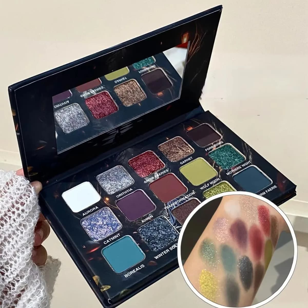 15 Colors Goth Eyeshadow Palette Matte Shimmer Glitter High Pigment Waterproof Halloween Smoky Eye Makeup