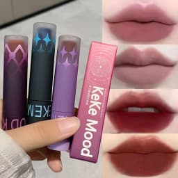 Matte Dark Red Lip Makeup Matte Black Brown Black Blue Gothic Velvet Lip Gloss Waterproof Moisturize Non-stick Cup Lipstick Tint