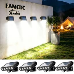 4PCS Solar Powered Outdoor Wall Light 3 Modes Security Lamp for Patio Garden Porch Fence Corridor Balcony 5 LED Bulbs Motion Sensor Solar Pathway