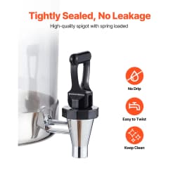 SucceBuy Beverage Dispenser 2.1 Gallon x2 Drink Dispenser, Stainless Steel + Plastic with Spigot Chamber Tray for Restaurants