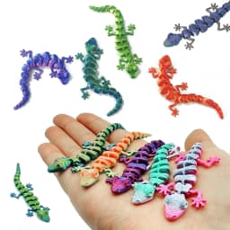 30PCS 3D Printed Gecko with Movable Joints - Fun Desk Toys, Random Colors, Cool Gift for Kids & Collectors