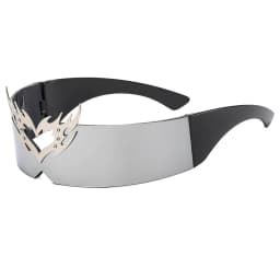 rimless one piece Y2K sunglasses men new fashion hip hop punk sun glasses women vintage Party funny shades mask shield shades