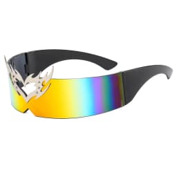 rimless one piece Y2K sunglasses men new fashion hip hop punk sun glasses women vintage Party funny shades mask shield shades