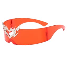 rimless one piece Y2K sunglasses men new fashion hip hop punk sun glasses women vintage Party funny shades mask shield shades