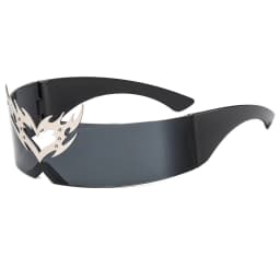 rimless one piece Y2K sunglasses men new fashion hip hop punk sun glasses women vintage Party funny shades mask shield shades