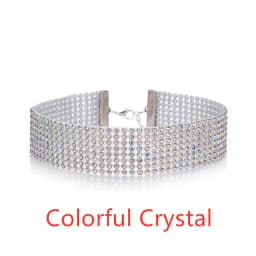 Punk Golden Silver Color Inlay Rhinestone Crystal Choker Necklace for Women Hip Hop Party Accessories Collar Chocker Gifts