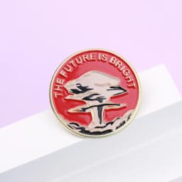 Cartoon Letters The Future Is Bright Enamel Metal Funny Lapel Pins Brooches Badges Backpack Wholesale Jewelry Gift for Friends
