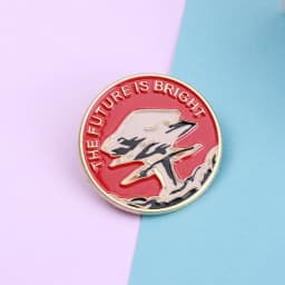 Cartoon Letters The Future Is Bright Enamel Metal Funny Lapel Pins Brooches Badges Backpack Wholesale Jewelry Gift for Friends