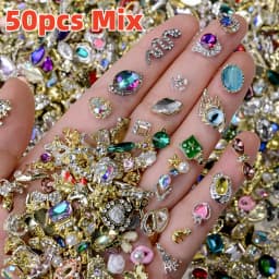 50PCS Mixed Random Metal Snake Butterfly DIY Nail Rhinestone Luxury Japan Various Size Gems Jewelry Decor Manicure Accessories *