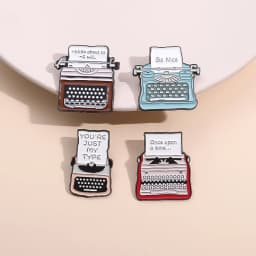 Cartoon Machine Metal Brooch Car Sewing Machine Phone Music CD Typewriter Camera Ruler Storage Card Badge Punk Pins Jewelry Gift