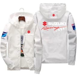 Suzuki Men's and Women's Windproof Jackets, Fashionable Casual Hooded Jackets, Cycling and Racing Outdoor Sportswear