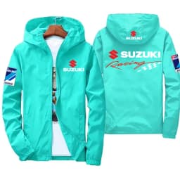 Suzuki Men's and Women's Windproof Jackets, Fashionable Casual Hooded Jackets, Cycling and Racing Outdoor Sportswear