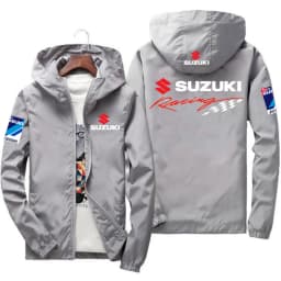 Suzuki Men's and Women's Windproof Jackets, Fashionable Casual Hooded Jackets, Cycling and Racing Outdoor Sportswear