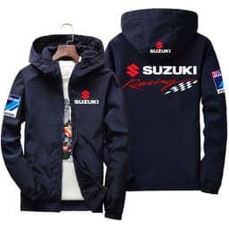 Suzuki Men's and Women's Windproof Jackets, Fashionable Casual Hooded Jackets, Cycling and Racing Outdoor Sportswear