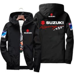 Suzuki Men's and Women's Windproof Jackets, Fashionable Casual Hooded Jackets, Cycling and Racing Outdoor Sportswear